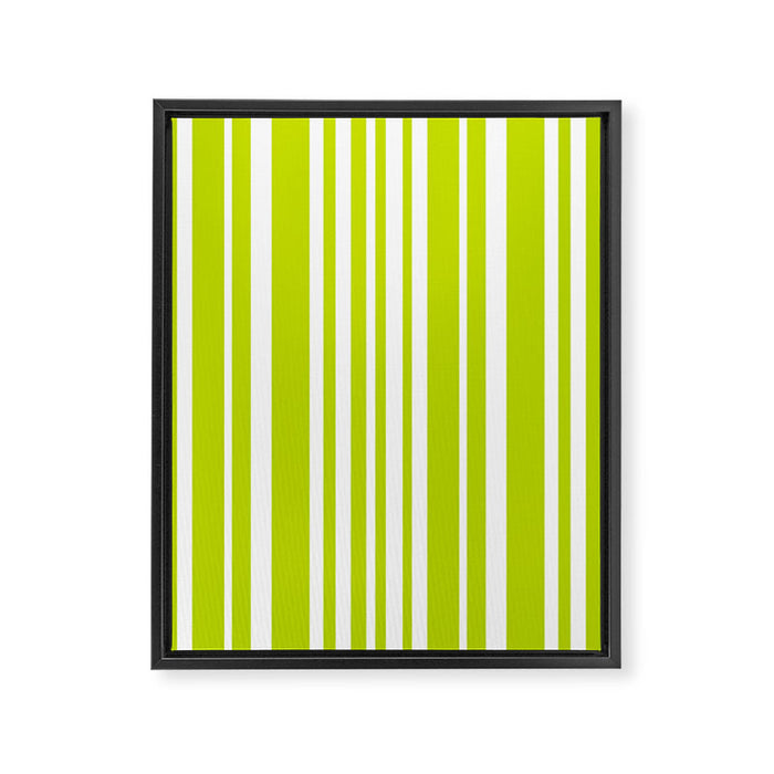 Classic Stripes XXXVIII - Lime Green Framed Canvas Print Gallery Image 1