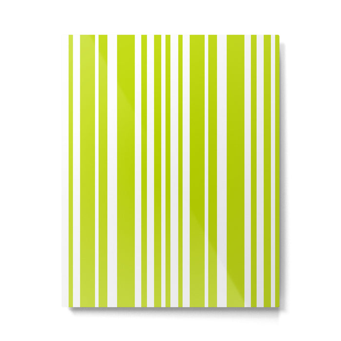 Classic Stripes XXXVIII - Lime Green Metal Print Gallery Image 1