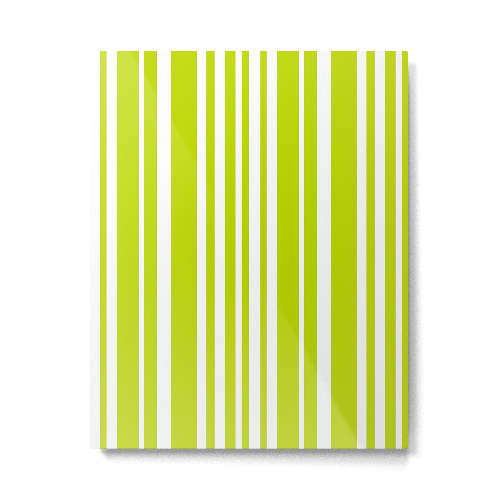 Classic Stripes XXXVIII - Lime Green Metal Print Gallery Image 4