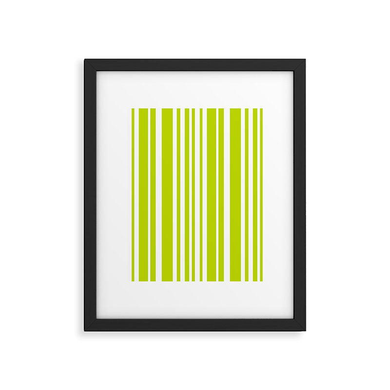 Classic Stripes XXXVIII - Lime Green Framed Art Print Gallery Image 5