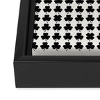 Clovers I Black and White Botanical Pattern Framed Canvas Print Gallery Image 3