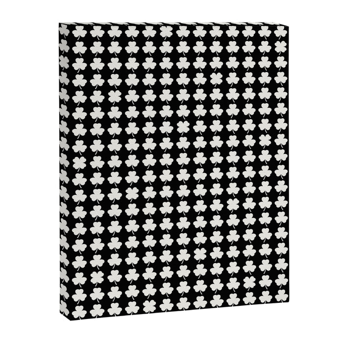 Clovers II Black and White Botanical Pattern Canvas Print Gallery Image 1