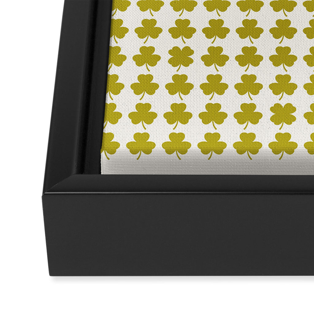 Clovers XIX Chartreuse Botanical Pattern Framed Canvas Print Gallery Image 3