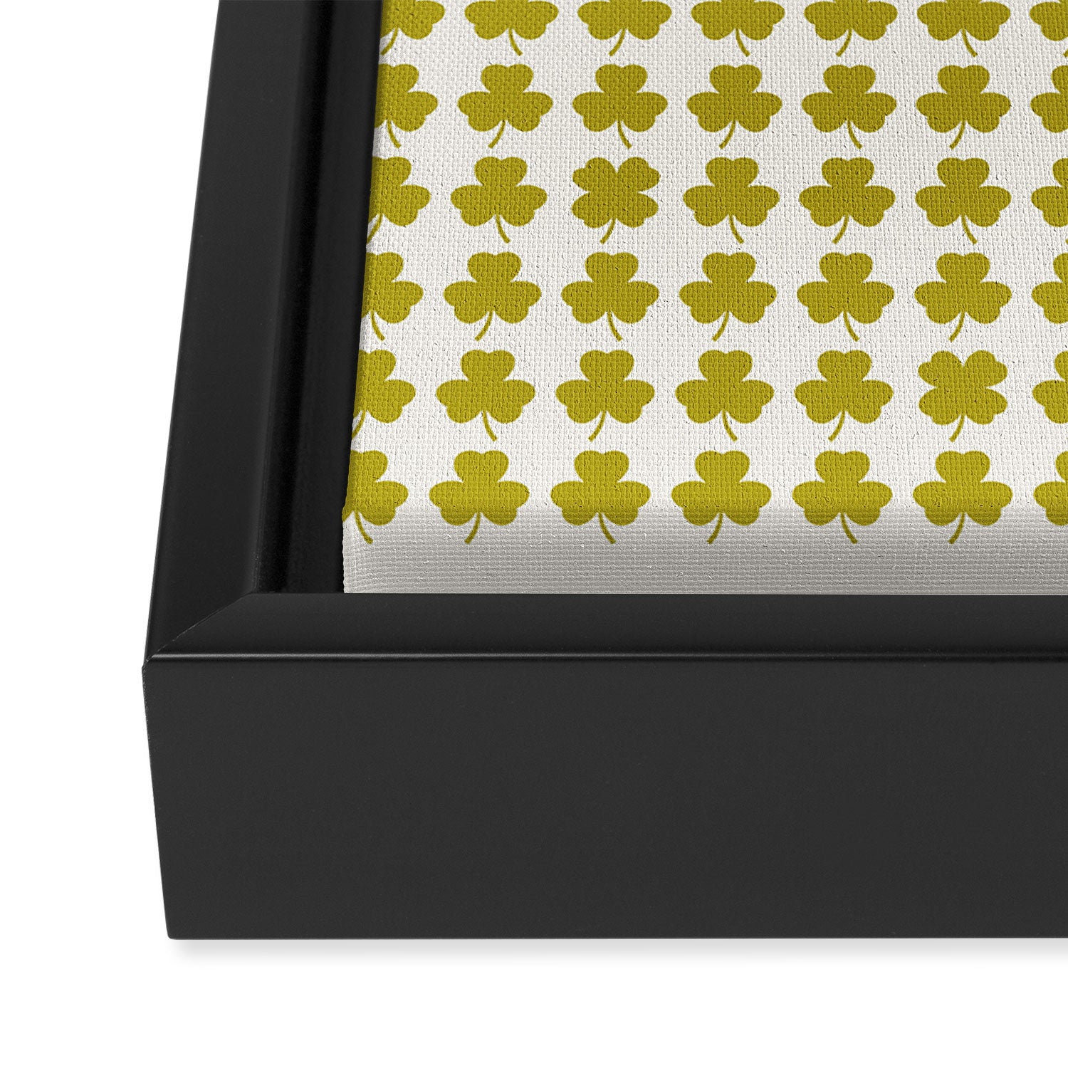 Clovers XIX Chartreuse Botanical Pattern Framed Canvas Print Gallery Image 3