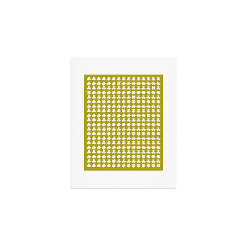 Clovers XX Chartreuse Botanical Pattern Art Print Gallery Image 1