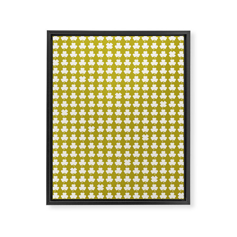 Clovers XX Chartreuse Botanical Pattern Framed Canvas Print Gallery Image 8