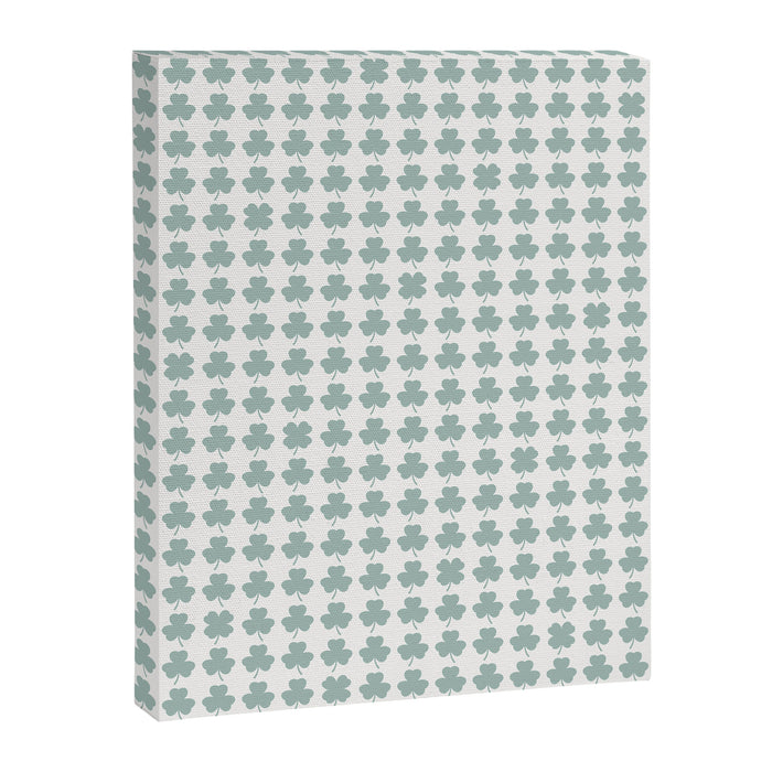 Clovers XXIX Teal Green Botanical Pattern Canvas Print Gallery Image 1