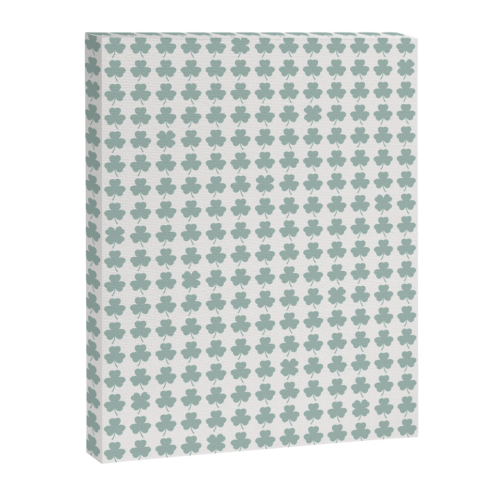 Clovers XXIX Teal Green Botanical Pattern Canvas Print Gallery Image 8