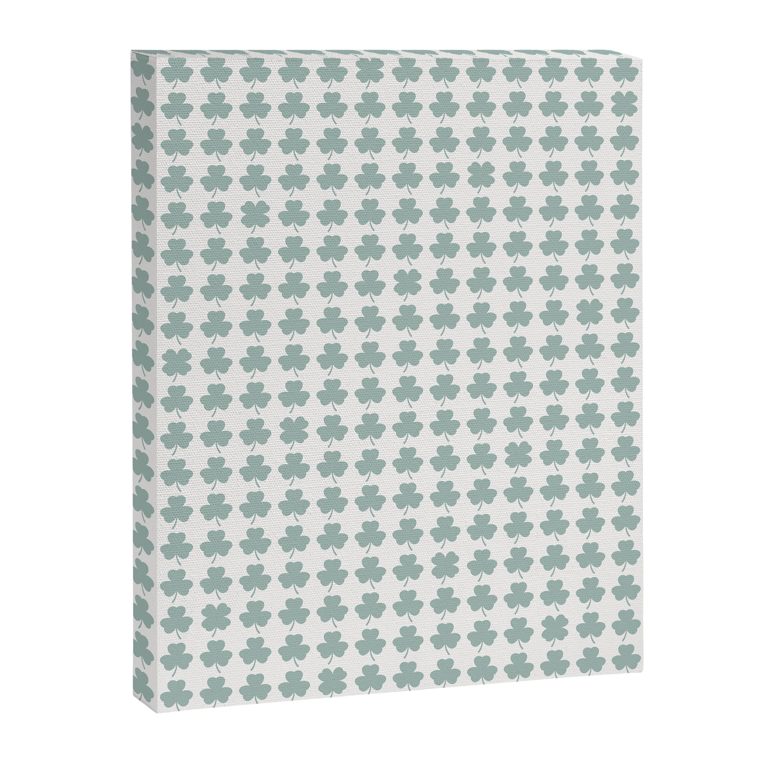 Clovers XXIX Teal Green Botanical Pattern Canvas Print Gallery Image 8