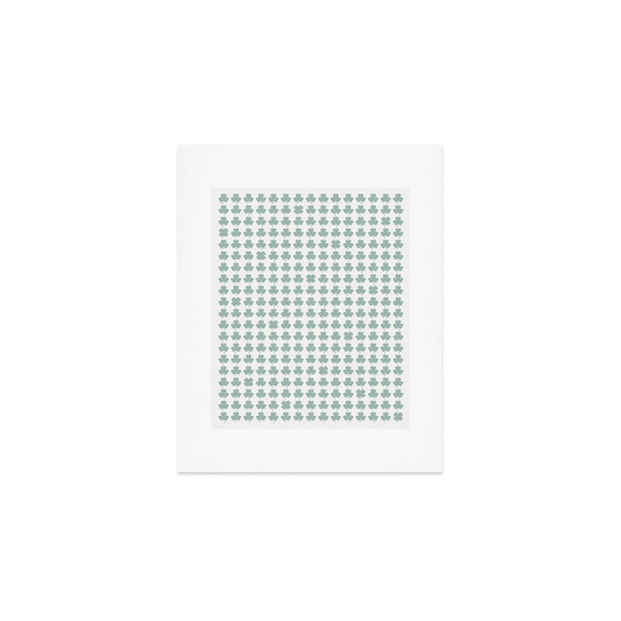 Clovers XXIX Teal Green Botanical Pattern Art Print Gallery Image 1