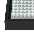 Clovers XXIX Teal Green Botanical Pattern Framed Canvas Print Gallery Image 3