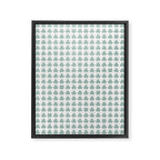 Clovers XXIX Teal Green Botanical Pattern Framed Canvas Print Gallery Image 8