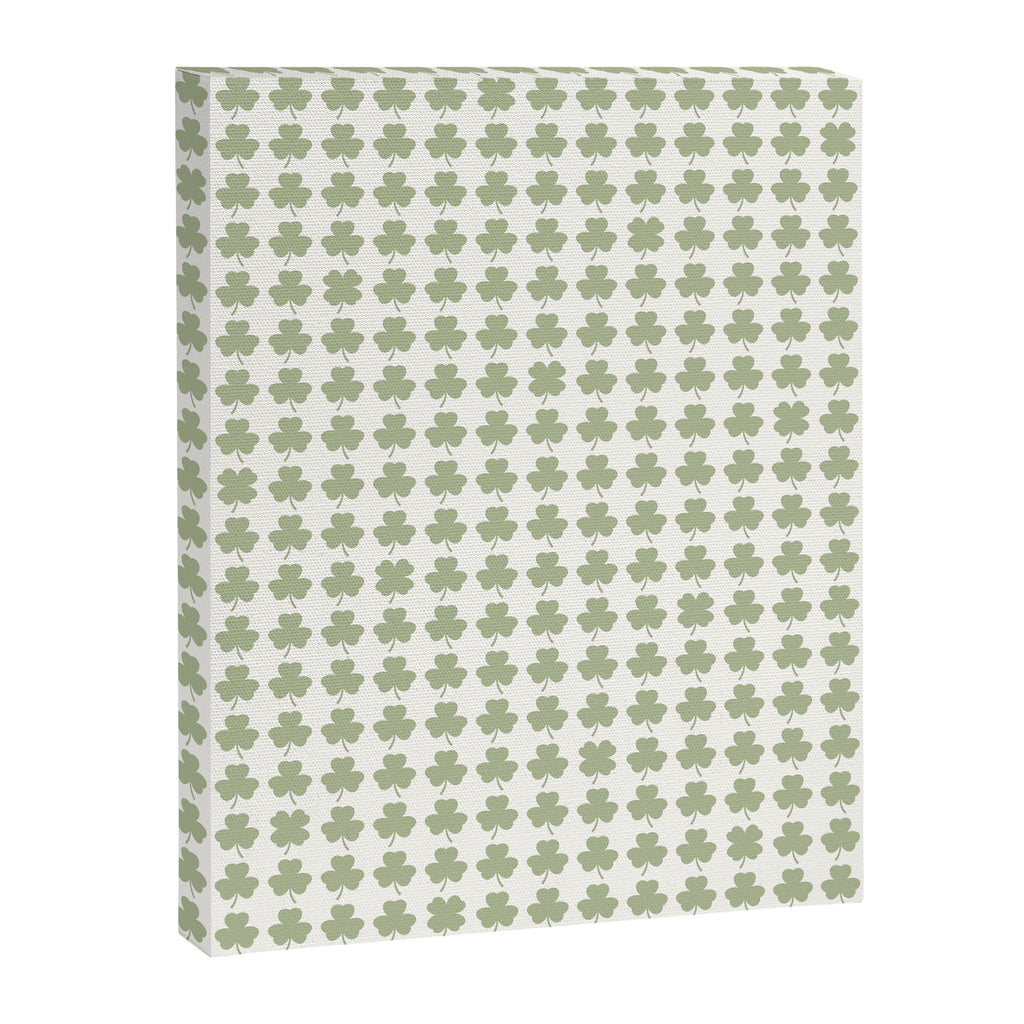 Clovers XXV Natural Green Botanical Pattern Canvas Print Gallery Image 8