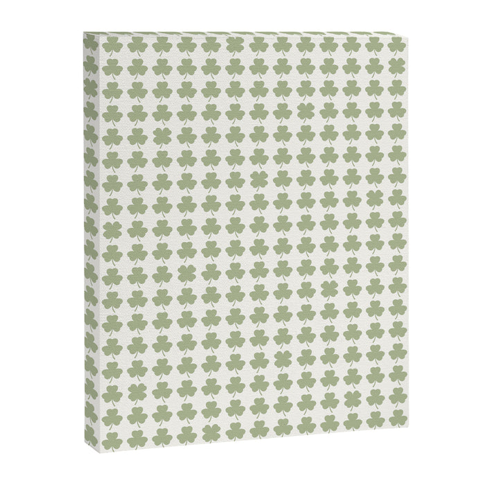Clovers XXV Natural Green Botanical Pattern Canvas Print Gallery Image 1