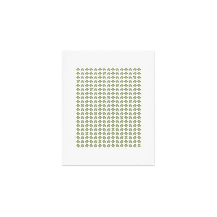 Clovers XXV Natural Green Botanical Pattern Art Print Gallery Image 1