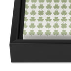 Clovers XXV Natural Green Botanical Pattern Framed Canvas Print Gallery Image 3