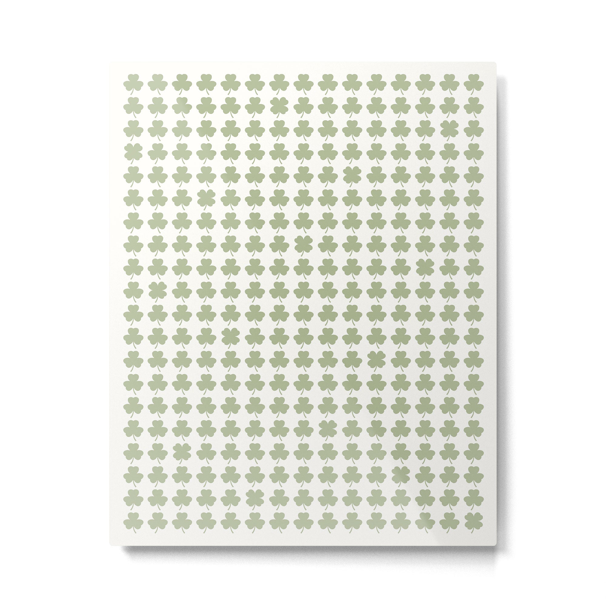Clovers XXV Natural Green Botanical Pattern Metal Print Gallery Image 6