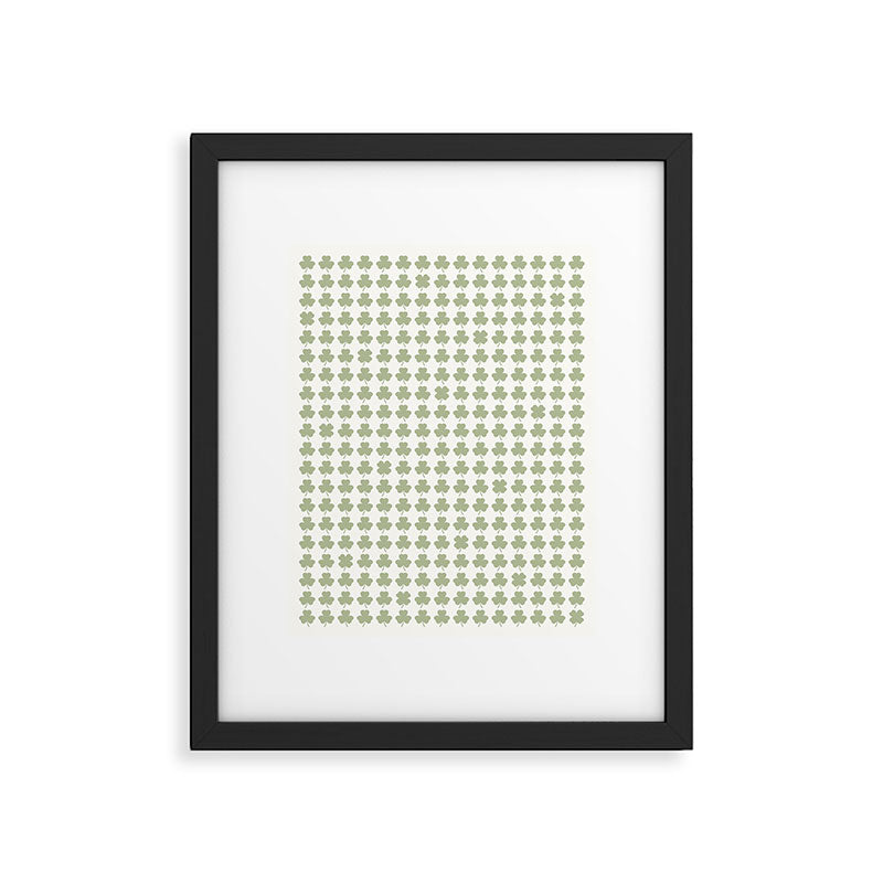 Clovers XXV Natural Green Botanical Pattern Framed Art Print Gallery Image 6