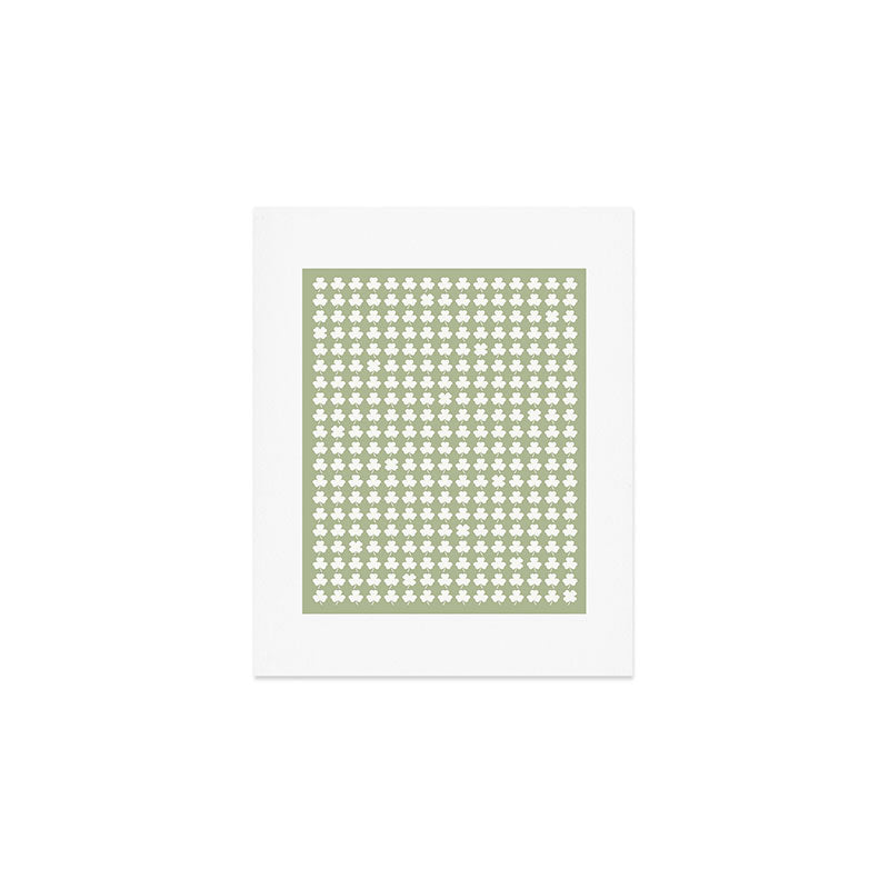 Clovers XXVI Natural Green Botanical Pattern Art Print Gallery Image 1