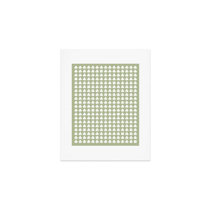 Clovers XXVI Natural Green Botanical Pattern Art Print Gallery Image 1