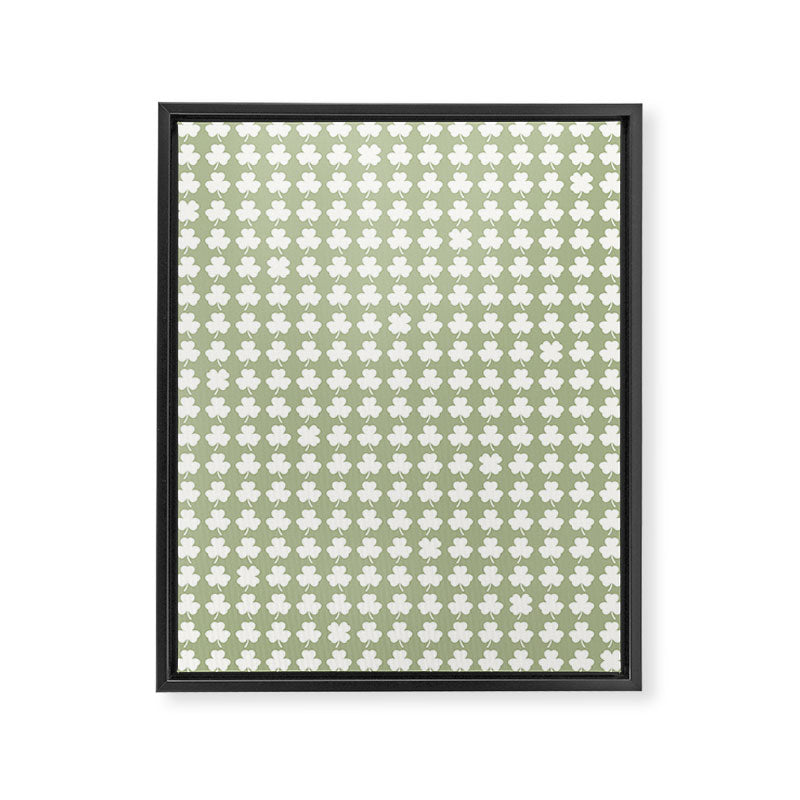 Clovers XXVI Natural Green Botanical Pattern Framed Canvas Print Gallery Image 8