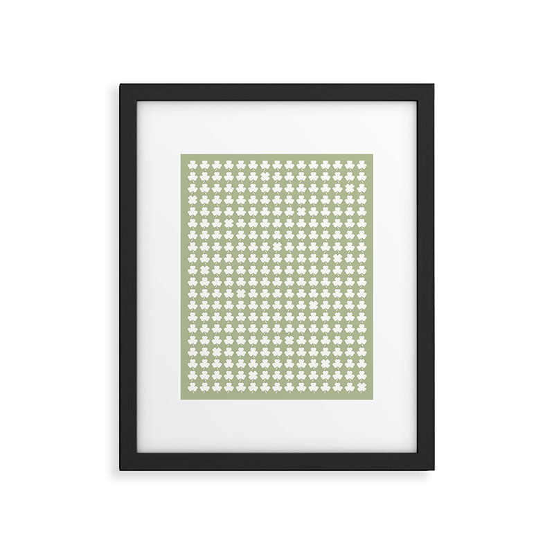 Clovers XXVI Natural Green Botanical Pattern Framed Art Print Gallery Image 6