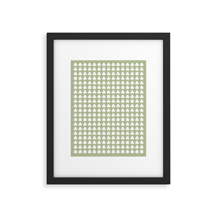 Clovers XXVI Natural Green Botanical Pattern Framed Art Print Gallery Image 1