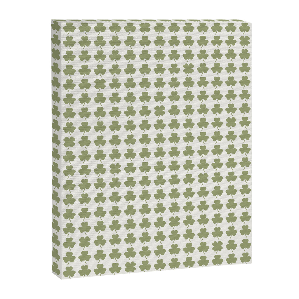 Clovers XXVII Natural Green Botanical Pattern Canvas Print Gallery Image 8