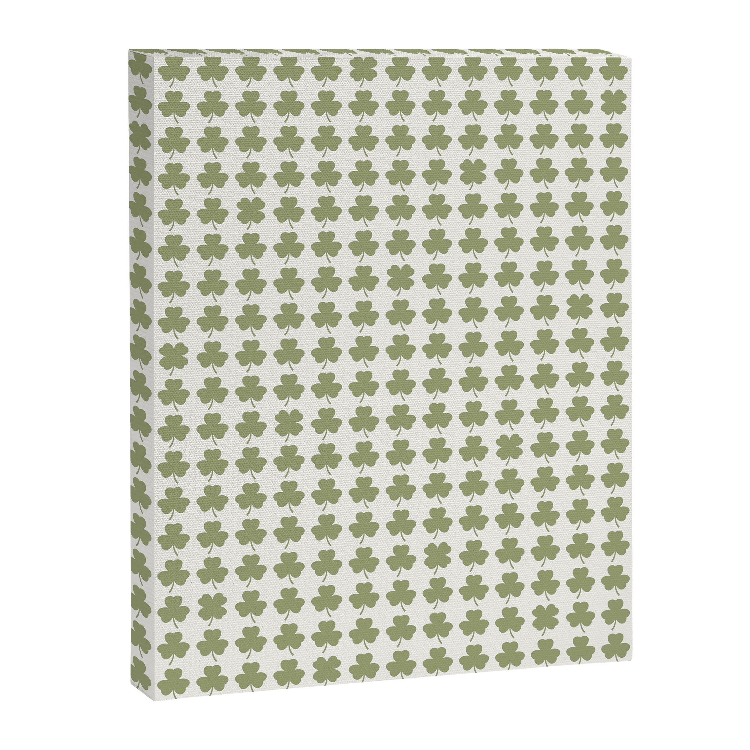 Clovers XXVII Natural Green Botanical Pattern Canvas Print Gallery Image 8