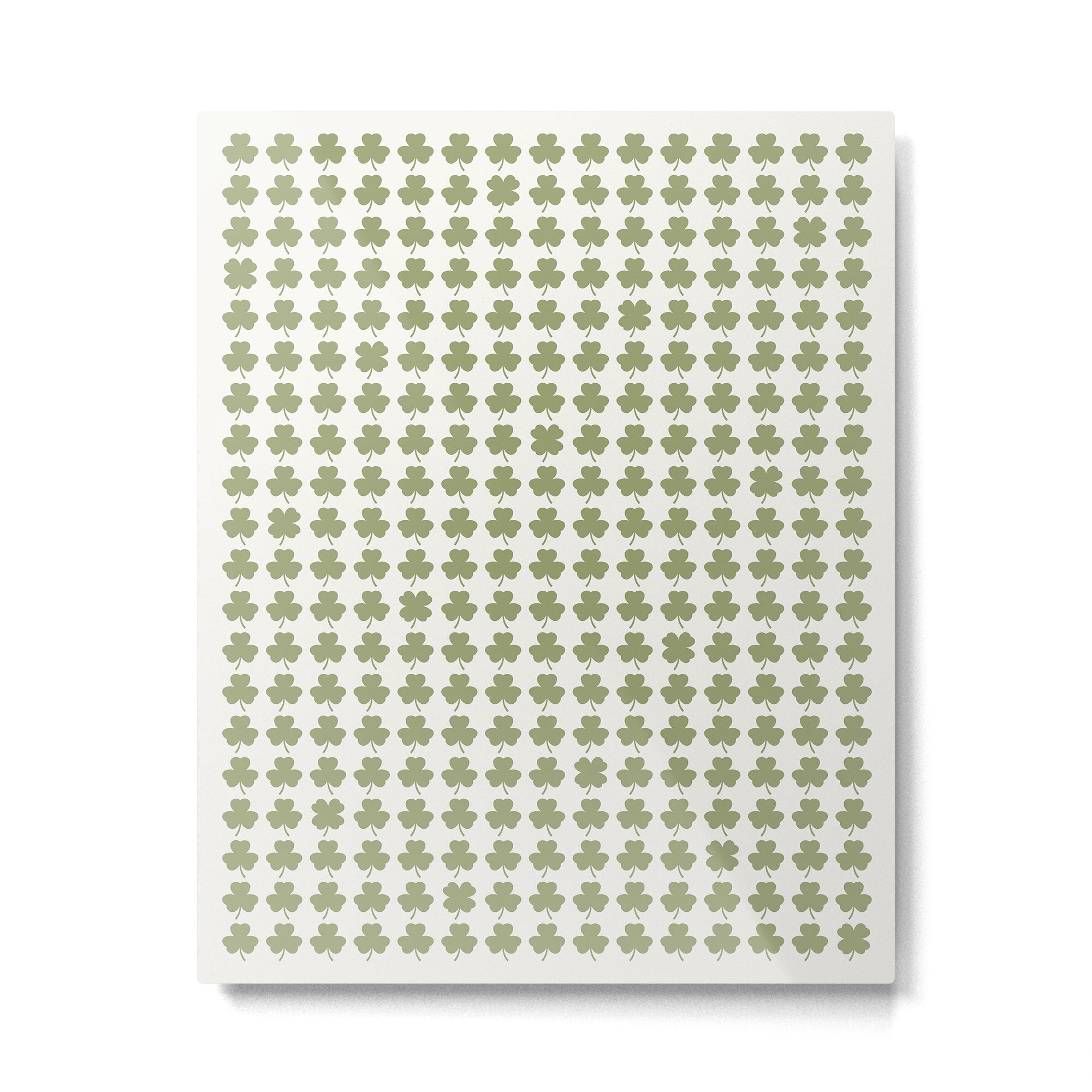 Clovers XXVII Natural Green Botanical Pattern Metal Print Gallery Image 6