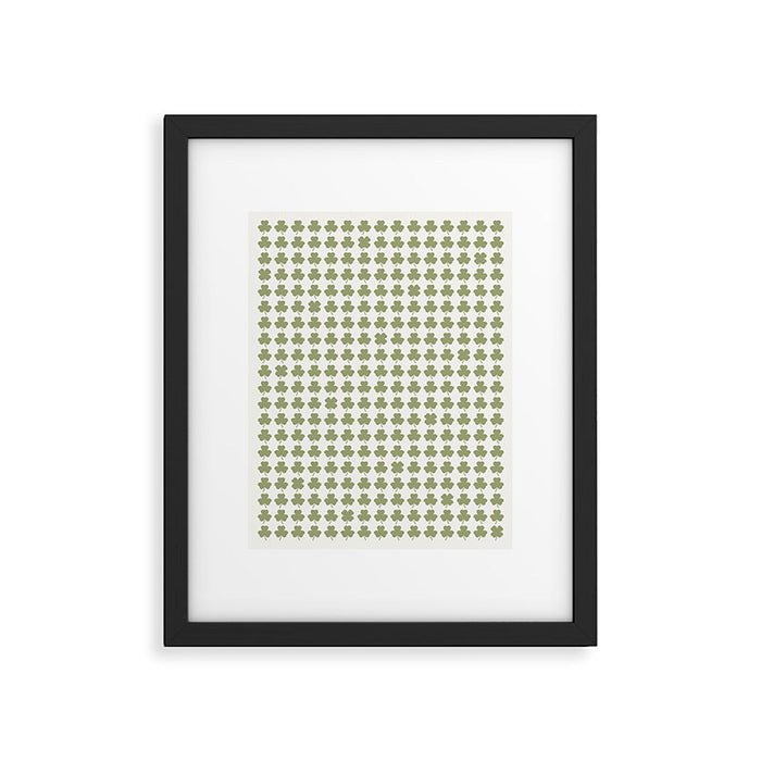 Clovers XXVII Natural Green Botanical Pattern Framed Art Print Gallery Image 1