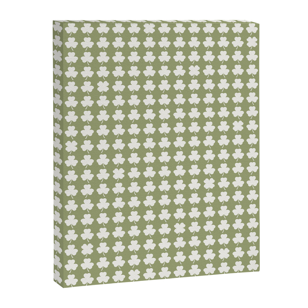 Clovers XXVIII Natural Green Botanical Pattern Canvas Print Gallery Image 8