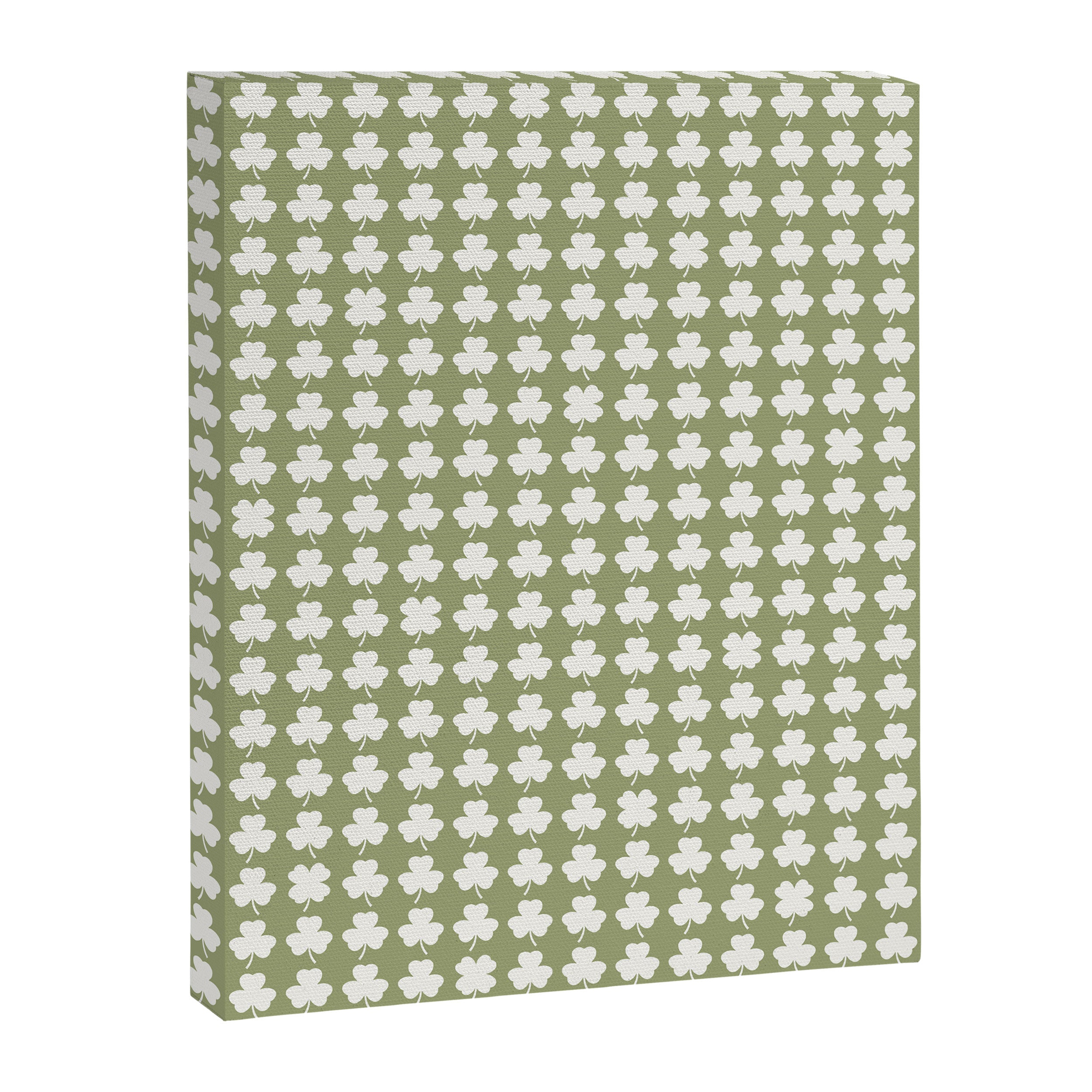 Clovers XXVIII Natural Green Botanical Pattern Canvas Print Gallery Image 8