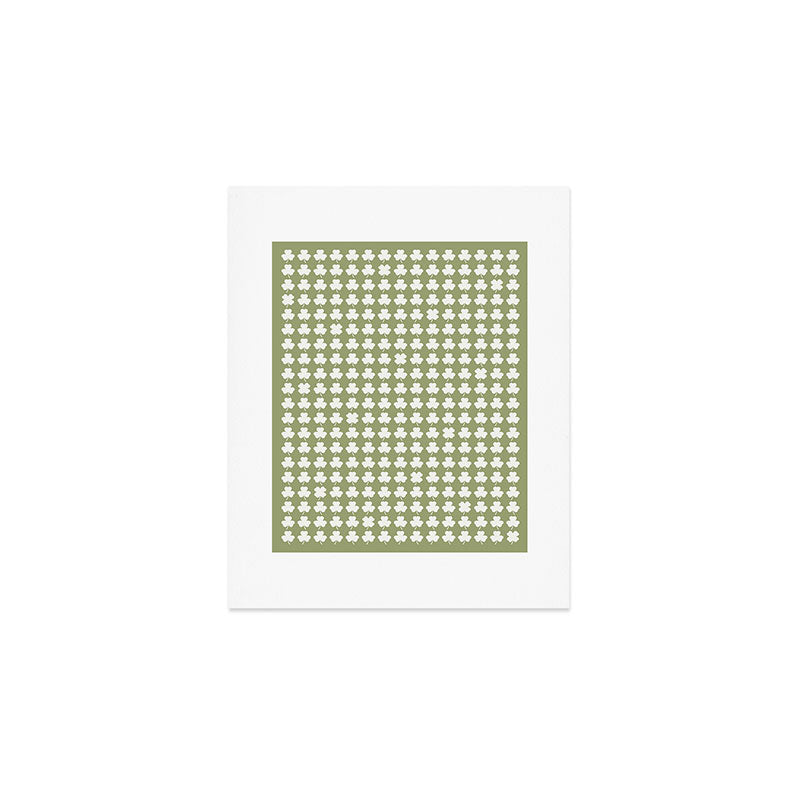 Clovers XXVIII Natural Green Botanical Pattern Art Print Gallery Image 1