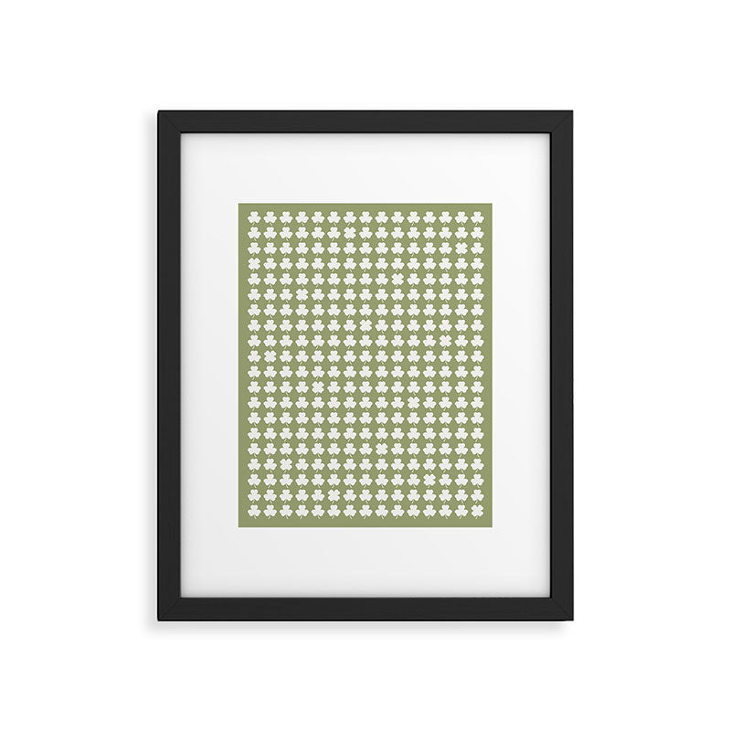 Clovers XXVIII Natural Green Botanical Pattern Framed Art Print Gallery Image 6