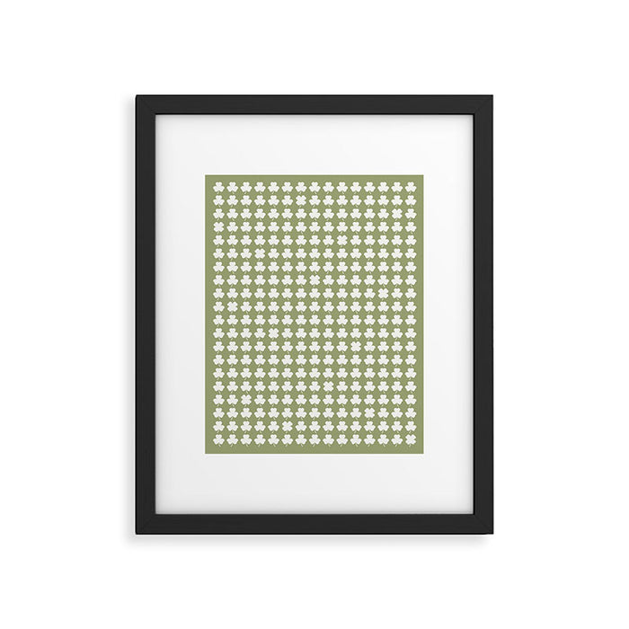 Clovers XXVIII Natural Green Botanical Pattern Framed Art Print Gallery Image 1