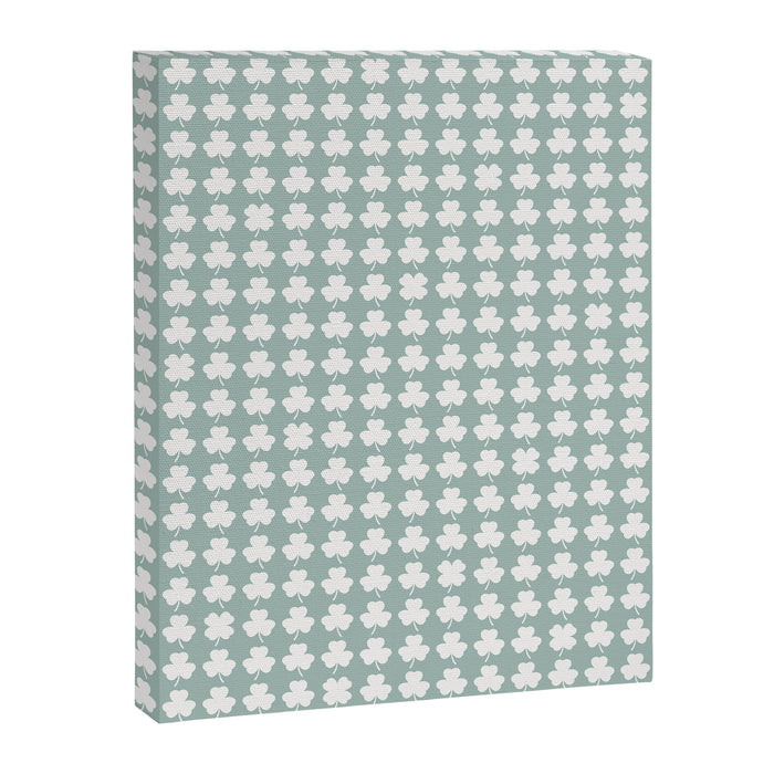 Clovers XXXI Sage Green Botanical Pattern Canvas Print Gallery Image 1