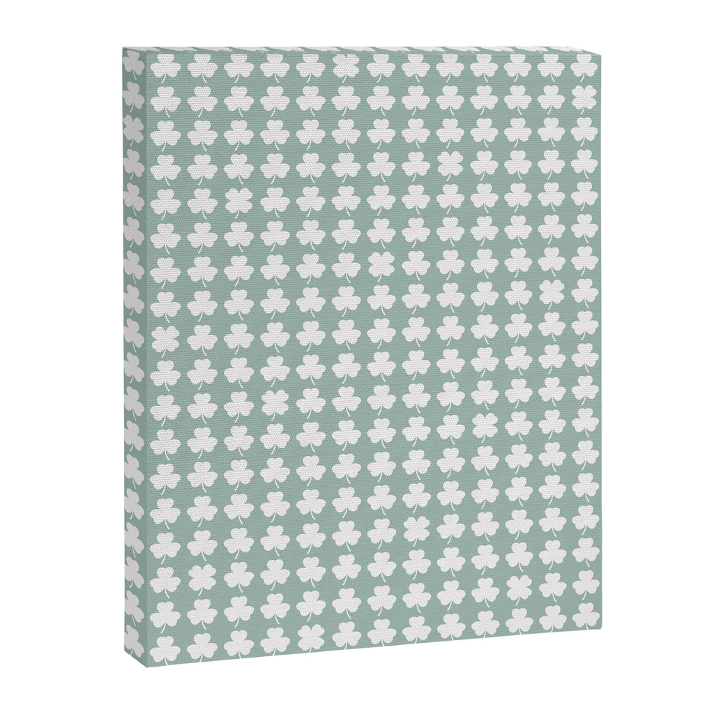Clovers XXXI Sage Green Botanical Pattern Canvas Print Gallery Image 8