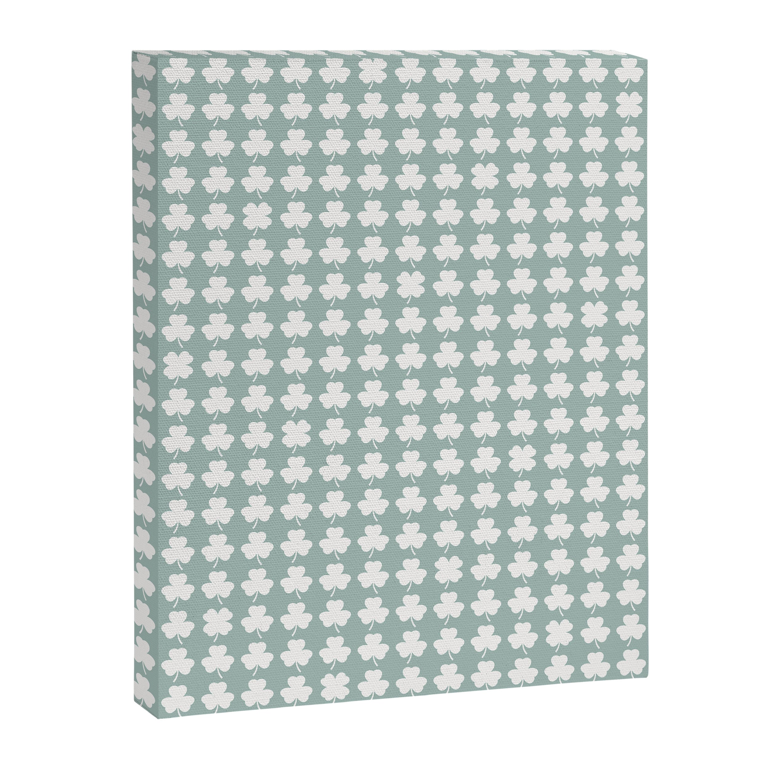 Clovers XXXI Sage Green Botanical Pattern Canvas Print Gallery Image 8