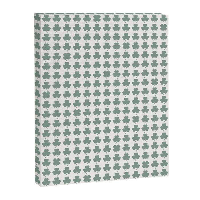 Clovers XXXII Sage Green Botanical Pattern Canvas Print Gallery Image 1