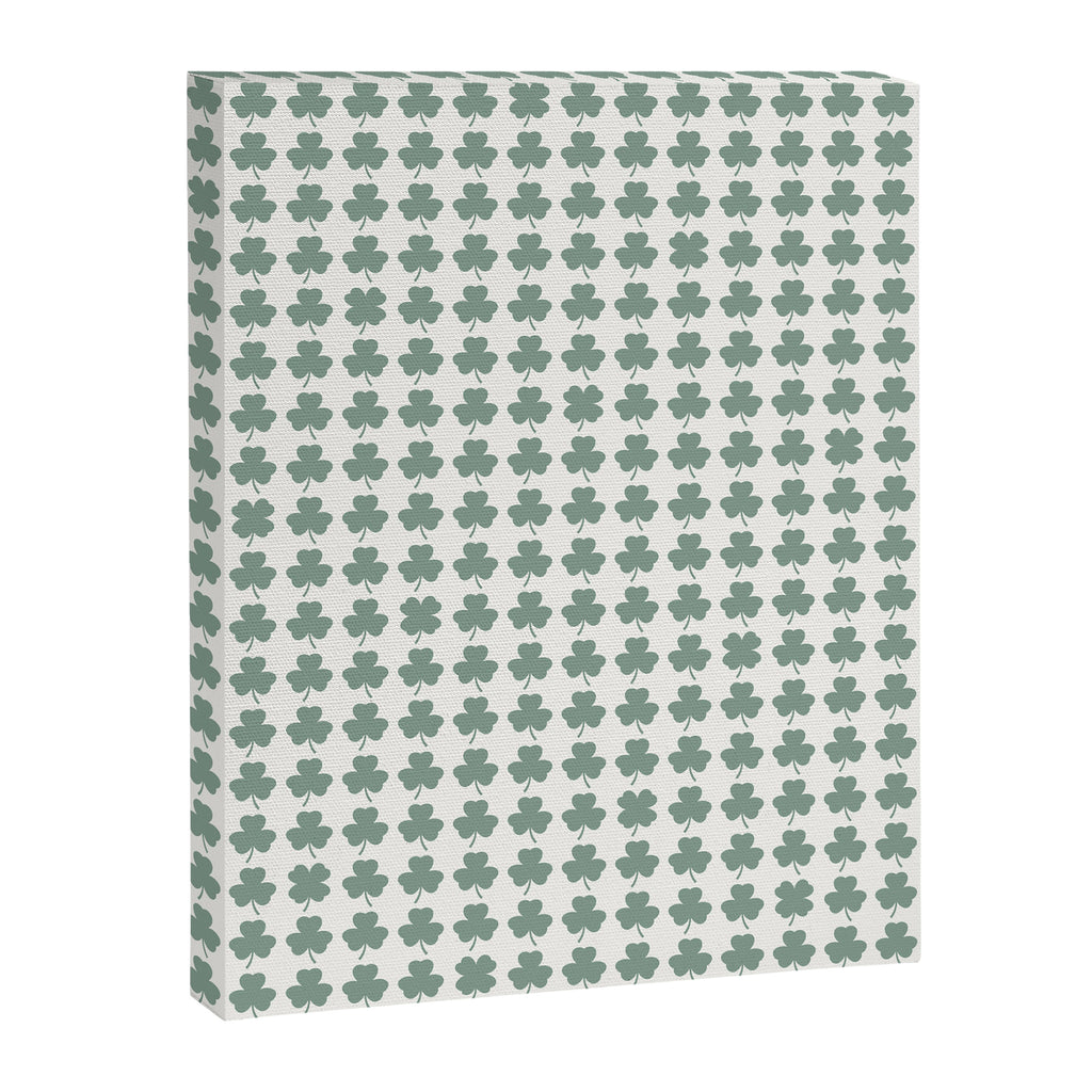 Clovers XXXII Sage Green Botanical Pattern Canvas Print Gallery Image 8