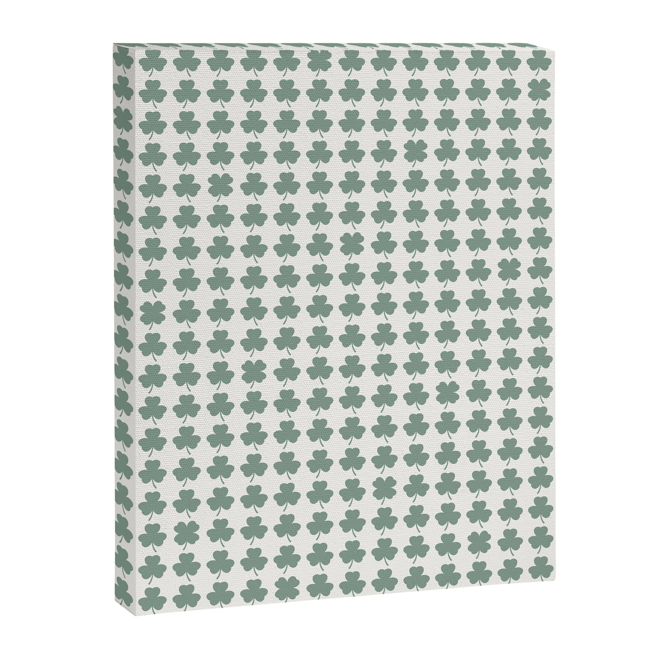 Clovers XXXII Sage Green Botanical Pattern Canvas Print Gallery Image 8