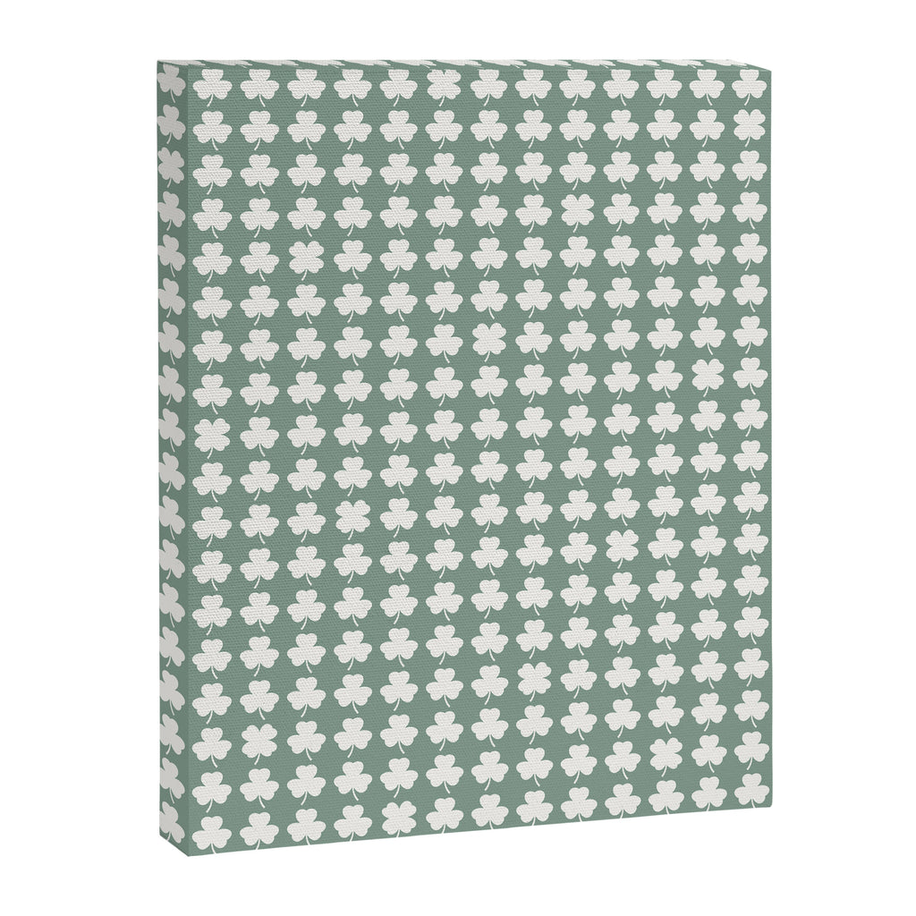 Clovers XXXIII Sage Green Botanical Pattern Canvas Print Gallery Image 8