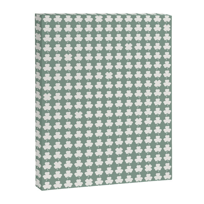 Clovers XXXIII Sage Green Botanical Pattern Canvas Print Gallery Image 1