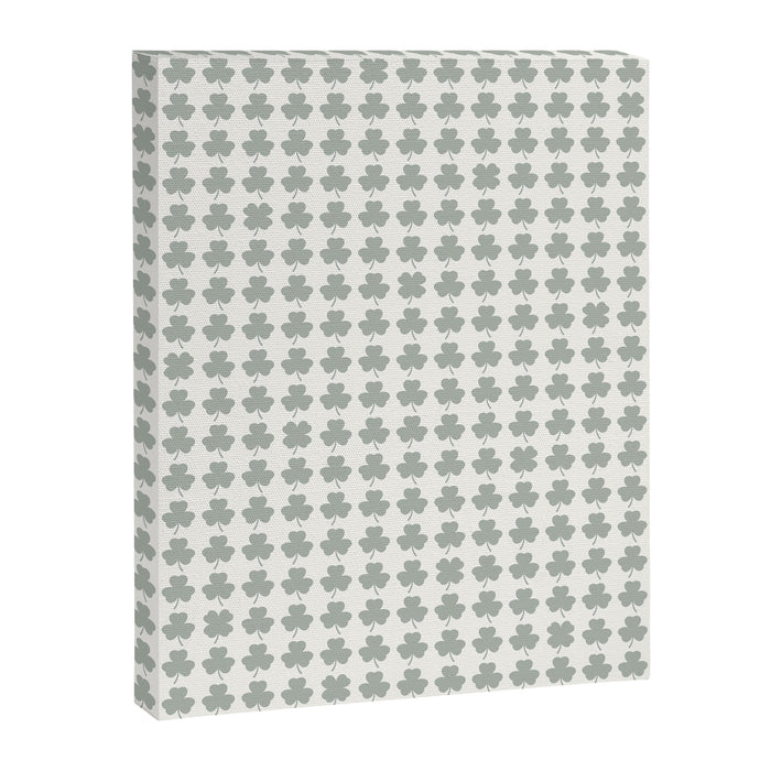 Clovers XXXIV Neutral Green Botanical Pattern Canvas Print Gallery Image 1