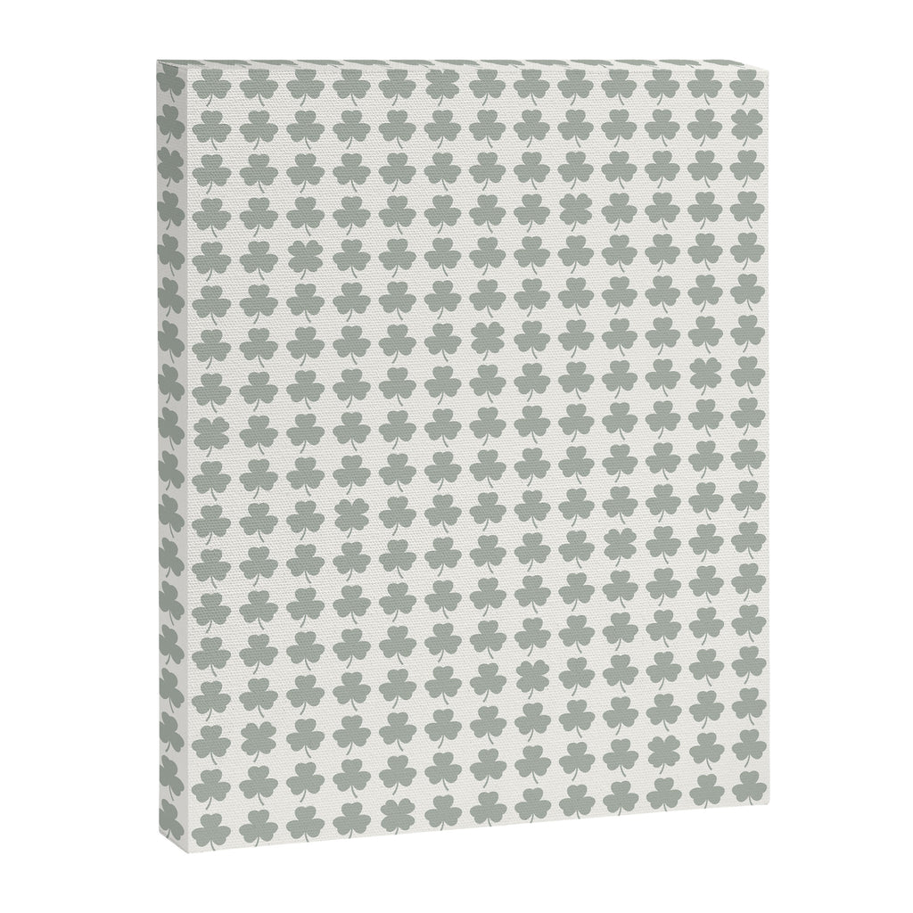 Clovers XXXIV Neutral Green Botanical Pattern Canvas Print Gallery Image 8