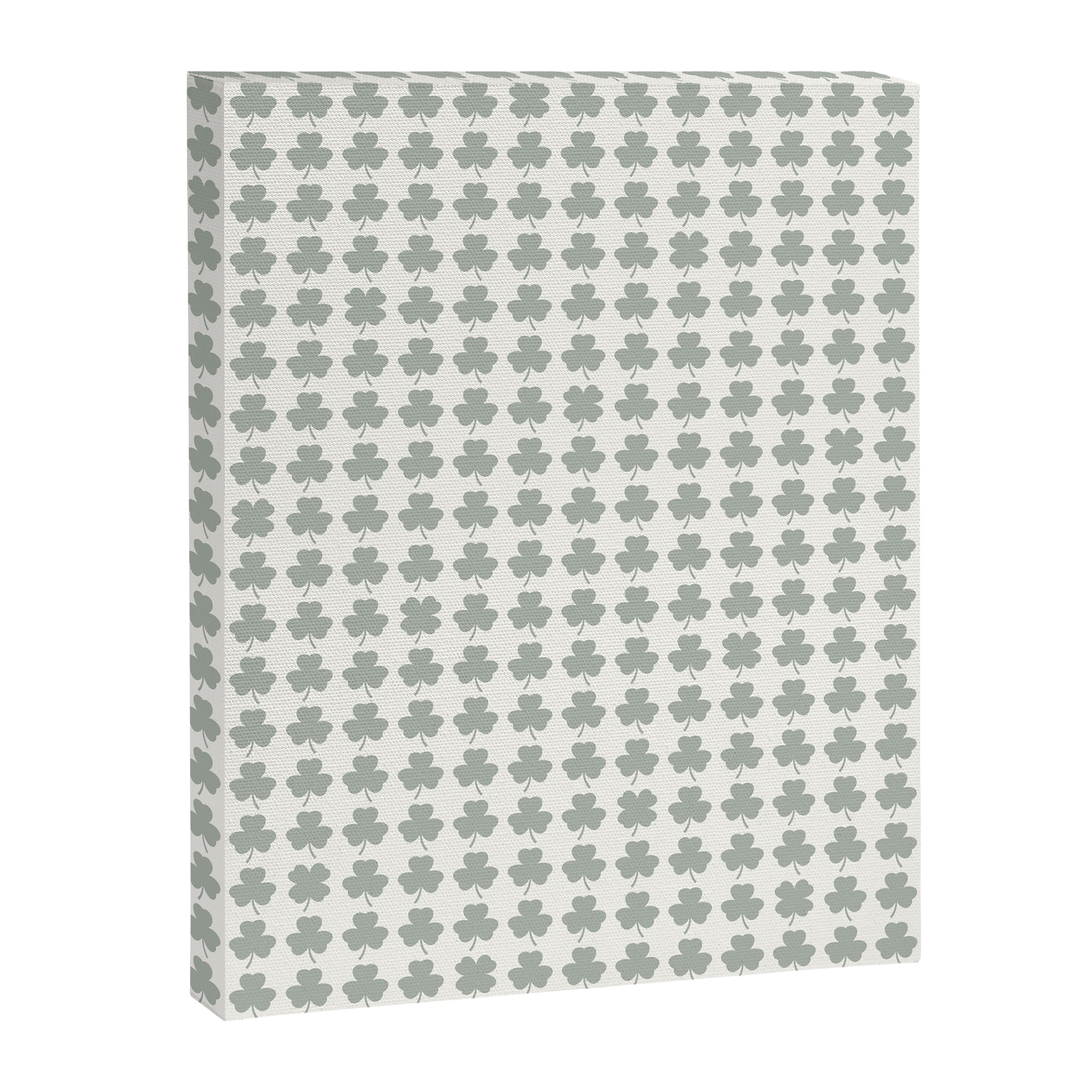 Clovers XXXIV Neutral Green Botanical Pattern Canvas Print Gallery Image 8