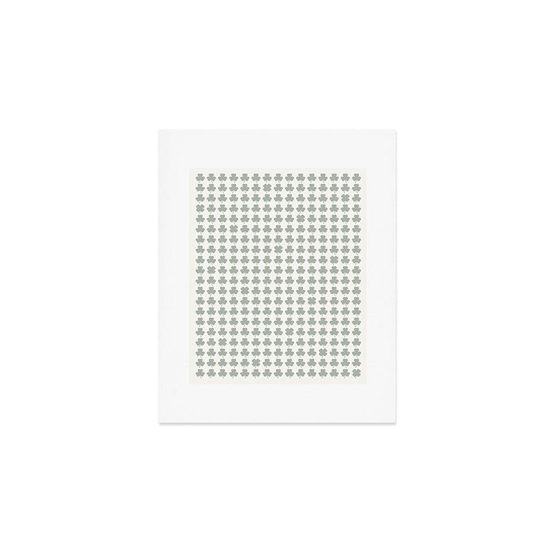 Clovers XXXIV Neutral Green Botanical Pattern Art Print Gallery Image 1