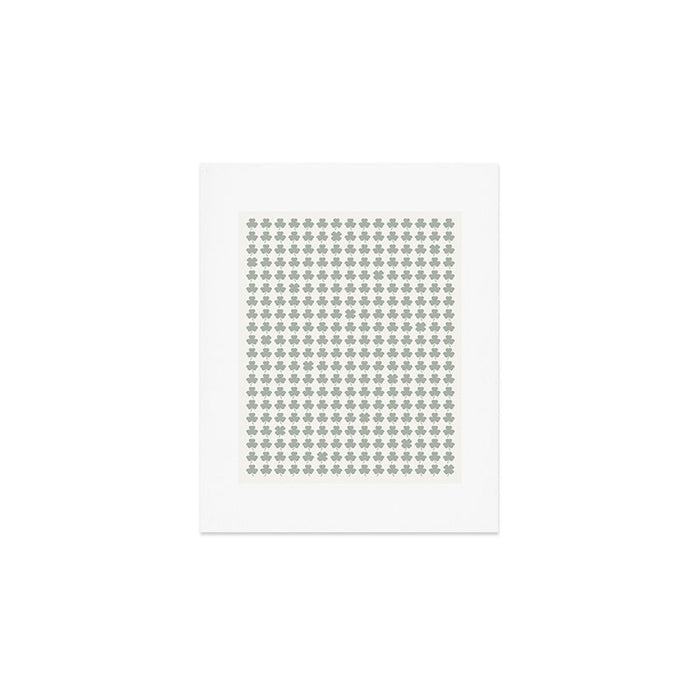 Clovers XXXIV Neutral Green Botanical Pattern Art Print Gallery Image 1