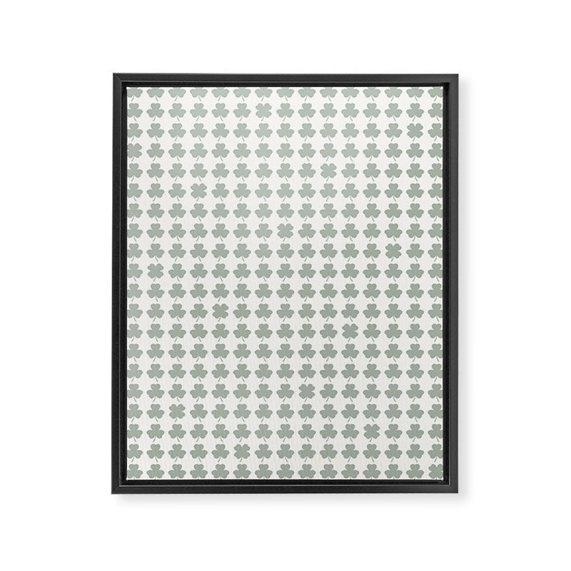 Clovers XXXIV Neutral Green Botanical Pattern Framed Canvas Print Gallery Image 8
